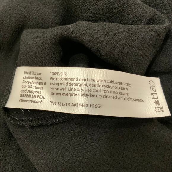 Eileen Fisher Silk Dress Tunic XS Little Black Dress - Picture 5 of 5